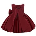 thumbnail image 3 of IBTOM CASTLE Flower Girl Dress Satin Bowknot Tutu Wedding Bridesmaid Christening Pageant Birthday Party Evening Prom Gown 5-6 Years Wine Red, 3 of 8