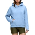 thumbnail image 6 of KHONTS Hidden Pocket Hoodies for Women Basic Classic Pouch Hooded Sweatshirts Casual Plain Baggy Stylish Couple Pullover Tops Sky Blue L, 6 of 7
