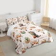 thumbnail image 3 of Feelyou Tribal Western Boot Bedding Comforter Set for Kids, Rustic Sheep Skull Twin Comforter Sets, Cactus Groovy Flower Reversible Bedding Set, Lightweight Room Decor, 2-Piece, 3 of 8