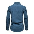 thumbnail image 3 of Fashnice Chemise Homme Col à Revers Chemises Boutonnées Coupe Régulière Tunique de Vacances Bleu Clair m, 3 of 9