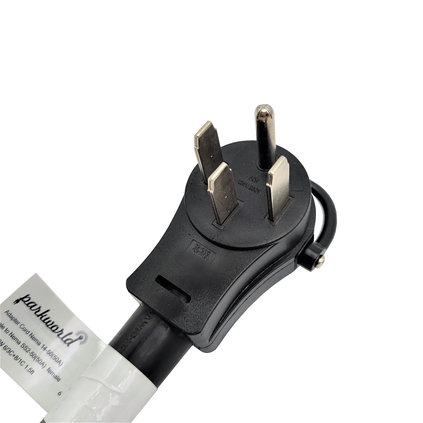 Parkworld 692248 RV Shore Power 50A Adapter Cord 14-50P to SS2-50R 1.5FT