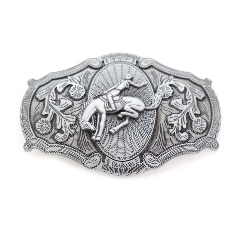 New Men Silver Metal Western Fashion Belt Buckle Rodeo Horse  display picture 2