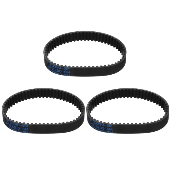 3 Packs HTD-5M Rubber Timing Belt 58 Teeth, 290mm Pitch Length, Closed Loop Pulley Timing Belt