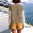 thumbnail image 3 of LckLvx Women's Sweatshirt Ruffle Long Sleeve Button Up Patchwork Tops Fall Travel Outfits, 3 of 6