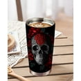 thumbnail image 6 of 20oz Skull Flower Tumbler-Stainless Steel Travel Mug With Lid And Straw ( Skull Flower Tumbler ), 6 of 6