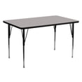 thumbnail image 1 of 30''W x 60''L Rectangular Grey HP Laminate Activity Table - Standard Height Adjustable Legs, 1 of 3