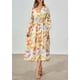 thumbnail image 3 of Vestido PRETTYGARDEN Floral Midi con Escote en V y Manga Larga M, 3 of 6