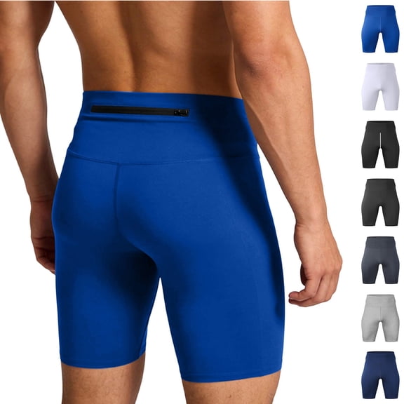 Busydd Gym Shorts Men with Back Zipper Pocket Comfy Breathable Riding Running Shorts Solid Color Casual Summer Shorts S
