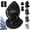 Black, variant on Double Layer Fleece Hooded Hat, Warm Winter Face Cover Hat with Integrated Neck Gaiter for Cold Weather