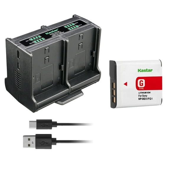 Kastar 1-Pack Battery and Quadruple Charger Compatible with Sony DSC-HX9, DSC-HX9V, DSC-HX10, DSC-HX10V, DSC-HX20, DSC-HX20V, DSC-HX30, DSC-HX30V, DSC-N1, DSC-N2, DSC-T20, DSC-T25 Camera