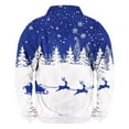 thumbnail image 4 of FAOWME Men's Christmas Sweater With Pocket Long Sleeve Half Zip Reindeer Print Knitted Fashion Casual Warm Pullover Top For Autumn Winter Daily Wear Blue L, 4 of 4