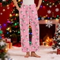 thumbnail image 2 of qelini Fuzzy Pajama Pants for Women Elastic Waist Pants Santa Claus Print Loungewear Pants Warm PJs Bottoms with Pockets, 2 of 6