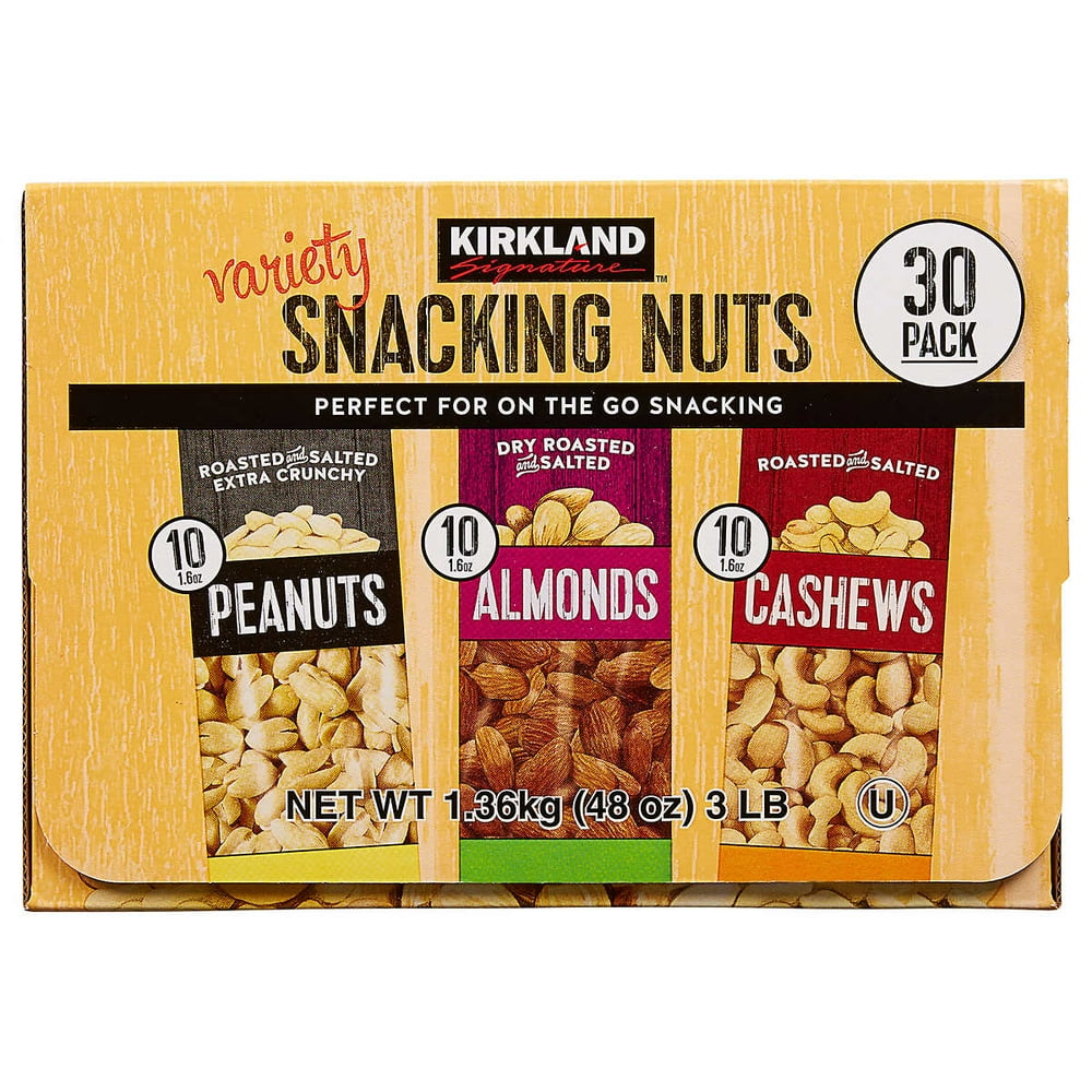 Kirkland Signature Snacking Nuts, Variety Pack, 1.6 oz, 30count