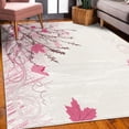 thumbnail image 3 of Nature Decorative Rug, Autumn Maple Leaves Branches in Fall Earthen Tones Faded Woodland Art Print, Quality Carpet for Bedroom Dorm and Living Room, 6 Sizes, Pink Dust, by Ambesonne, 3 of 4