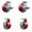 2 Swivel w/2 Top Lock Brakes - 2 Rigid, variant on 4 Inch Red Poly on Cast Iron Wheel Rigid Caster with Roller Bearing SCC