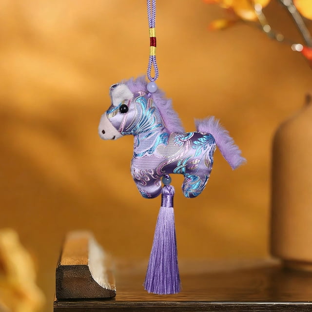 Juguetes de piscina, juguetes para bebés, juguetes para niños pequeños, adorno de ponis de Año Nuevo, accesorio de coche de estilo chino, colgante de peluche decorado con borlas, regalo del Año de los
