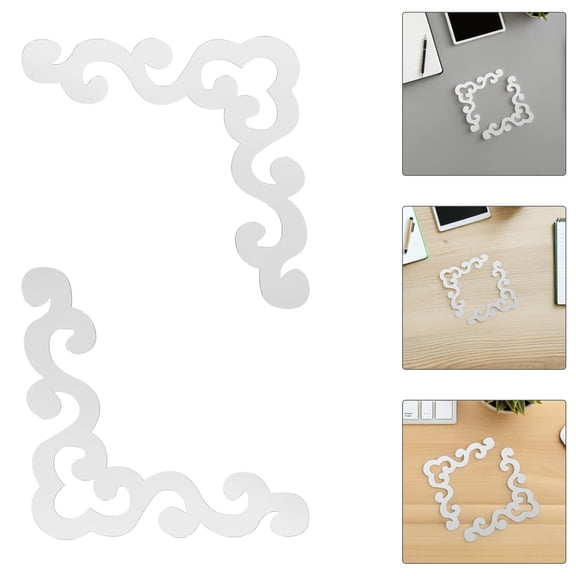 LOLIPPYY 12Pcs Self Adhesive Mirror Frame Border Decals for Bathroom and Living Room Walls Plated Silver