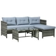thumbnail image 1 of Outsunny Patio Furniture Set with Loveseat Sofa Chaise Lounge 3 Piece Gray, 1 of 9