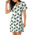 thumbnail image 2 of Fotbe Watercolor Turtle Bata de Dormir para Mujer con Estampado, Camisón de Algodón de Manga Corta, Ropa de Dormir Casual, 2 of 6