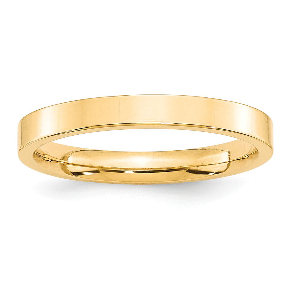 3mm Flat Comfort Fit Wedding Band in 14K Yellow Gold