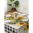 thumbnail image 3 of Sunflower Suqare Tablecloth - 54 x 54 Inch, Summer Botanical Bee Rustic Black Plaid Waterproof & StainResistant Tablecloth, Washable Oil-proof Table Cover for Dining/Party/Wedding/Camping/Buffet, 3 of 9