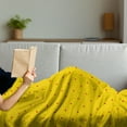 thumbnail image 3 of Retro Soft Flannel Fleece Blanket, Vibrant and Continuing Summer Print of Mini Polka Dots Geometric Details, Cozy Plush for Indoor and Outdoor Use, 70" x 90", Earth Yellow Vermilion, by Ambesonne, 3 of 5