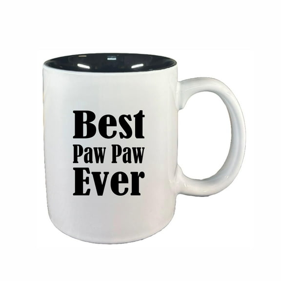 PawPaw Coffee Mugs, Best Paw Paw Ever 11oz Ceramic Coffee Cup Teacup with Handle, Funny Birthday Gifts