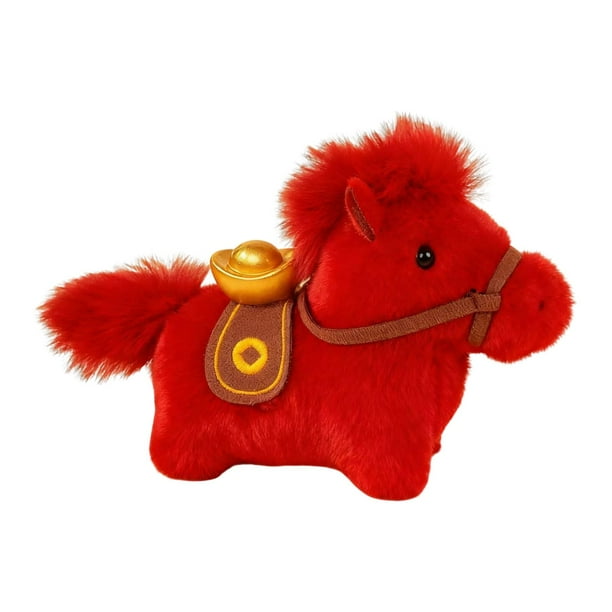 Llavero con forma de caballo, llavero de peluche con forma de bolsa y llaves, ideal como regalo para teléfono. Rojo