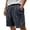 A-Navy448, variant on Men's Leather Patch Shorts Vertical Striped Elastic Waist Daily Weekend Bermudas