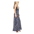 thumbnail image 3 of MICHAEL MICHAEL KORS Womens Navy Smocked Printed Sleeveless Square Neck Maxi Sheath Dress M, 3 of 4