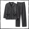 thumbnail image 1 of Conjunto de Pijamas de franela con forro polar para mujer, ropa de dormir cálida y gruesa de terciopelo, para invierno, novedad, 1 of 4