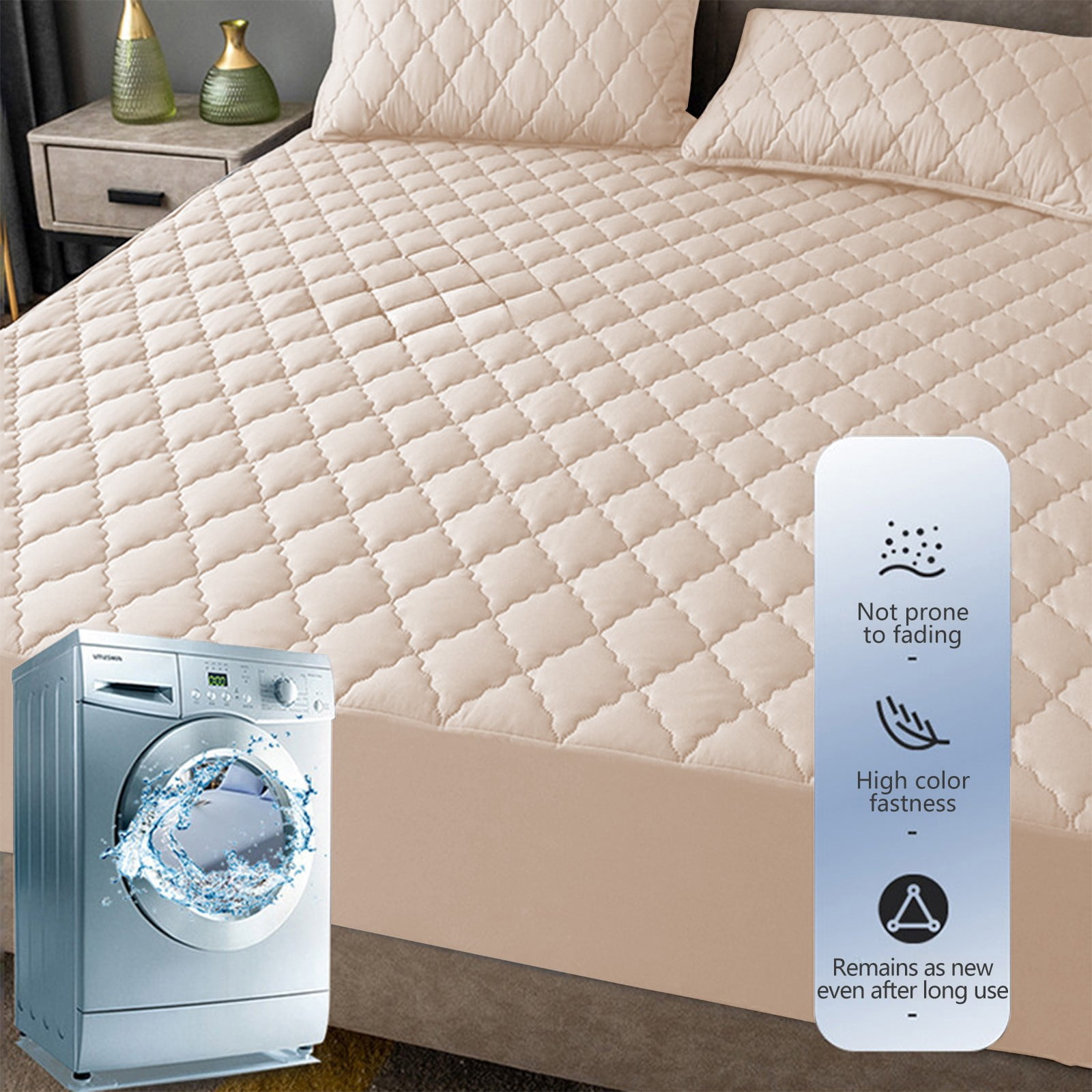 Splashproof Mattress Protector Laminated Bed Cover, Dust Proof Breathable Hypoallergenic Easy Clean Diaper Sheet Mattress Encasement, Bedroom Home Bedding Guest Room Hotel Bed Hat Essentials