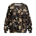 thumbnail image 4 of HELLHERO Flower Hummingbird Print Crewneck Sweatshirt, Long Sleeve Pullover Tops Fashion Oversized Sweatshirt for Women Size XL, 4 of 7