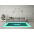 thumbnail image 3 of Ahgly Company Machine Washable Indoor Rectangle Abstract Turquoise Blue Contemporary Area Rugs, 5' x 7', 3 of 4