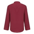 thumbnail image 5 of Royisotas Casual Womens Plus Size Tops Winter Cotton Tunic Long Sleeve Womens Button Down Blouse Solid Color Wine Collared Button up Shirts, 5 of 7