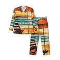 thumbnail image 1 of Fotbe Beach Umbrella Sunset Pijama de Hombre con Estampado de Manga Larga, Conjunto de 2 Piezas, Ropa de Dormir Suave y Cómoda con Bolsillos-Large, 1 of 7