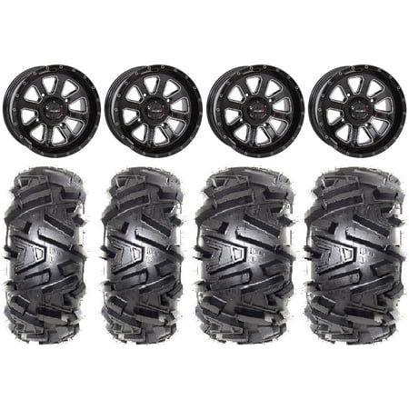 System 3 ST-4 Black 14 Wheels 26 Moto MTC Tires Kawasaki Teryx Mule