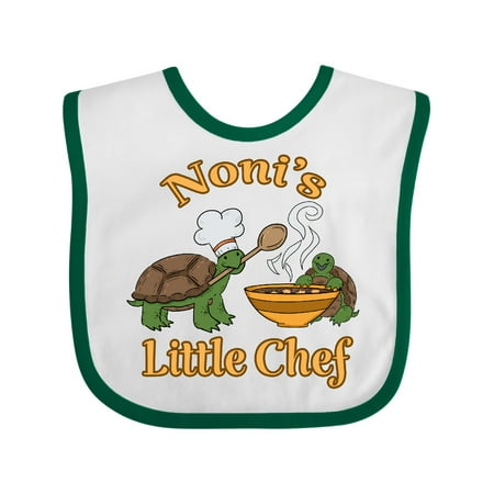 

Inktastic Noni s Little Chef with Cute Turtles Gift Baby Boy or Baby Girl Bib