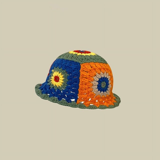 Gorro de punto de Cachemira para mujer, gorro de lavabo con gancho de ganchillo hecho a mano, protector solar de primavera y verano, combina con todo