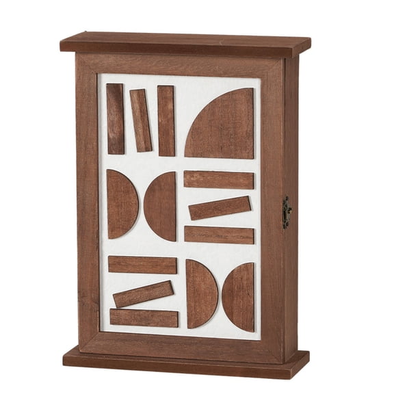 Modern Wooden Wall Key Rack Organizers Multiple Compartment Storage For Home Office