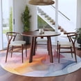 thumbnail image 3 of Round Rugs 5Ft, Colorful Abstract Art Round Area Rug Washable Indoor Throw Carpet, Modern Art Wave Soft Non Slip Circle Rug for Cabinet Bathroom Home Decor Aesthetic, 3 of 8