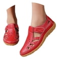 thumbnail image 4 of AUDeals Women's Closed Toe Sandals, Orthopedic Flat Shoes with Arch Support and Breathable Hollow Out Comfort (Red, 8.5), 4 of 8
