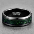 thumbnail image 4 of Men's 8mm Black Tungsten Carbide Wedding Ring Celtic Dragon Tungsten Ring Size 5-15, 4 of 5