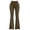 Brown, variant on Women's Flare Pants Split Flare Hem High Waist Pants Casual Tummy Control Athleisure Bell Bottom Trousers Yoga Gym Workout Blue