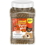 Purina Friskies Party Mix Adult Cat Treats Extra Large Pouches, Original Crunch, 20 oz.