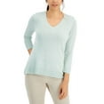 thumbnail image 2 of Karen Scott Women's V Neck Sweater Navy Size Medium, 2 of 2