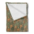 thumbnail image 2 of Floral Soft Flannel Fleece Throw Blanket, Hand Drawn Exotic Big Leaves and Flowers Garden Art, Cozy Plush for Indoor and Outdoor Use, 60" x 80", Sepia Multicolor, by Ambesonne, 2 of 5