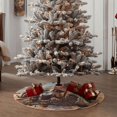 thumbnail image 5 of Salouo Oil Lamp Coffee Beans Christmas Tree Skirt 48" Farmhouse Christmas Decorations Snowman Xmas Tree Skirt Tree Mat for Holiday Party Decor, 5 of 8