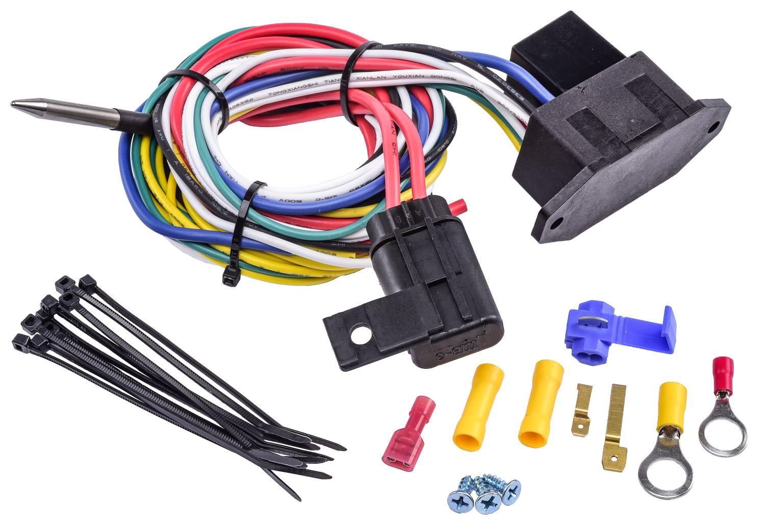 JEGS 10537 Adjustable Electric Fan Controller and Relay Kit PushIn