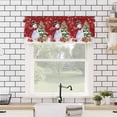 thumbnail image 4 of Red Christmas Kitchen Valances for Windows 60x18 Inch Kitchen Curtains Valances Rod Pocket Snowman Xmas Tree Ball Gifts Winter Wooden Bathroom Window Valances for Window Treatment Decor, 4 of 6